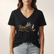 T-shirt — Traîneau et sapins