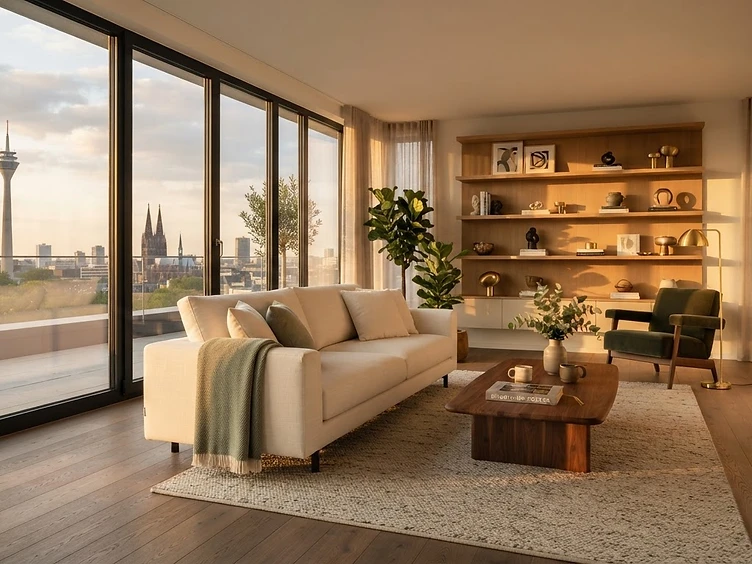 Warmly styled living room