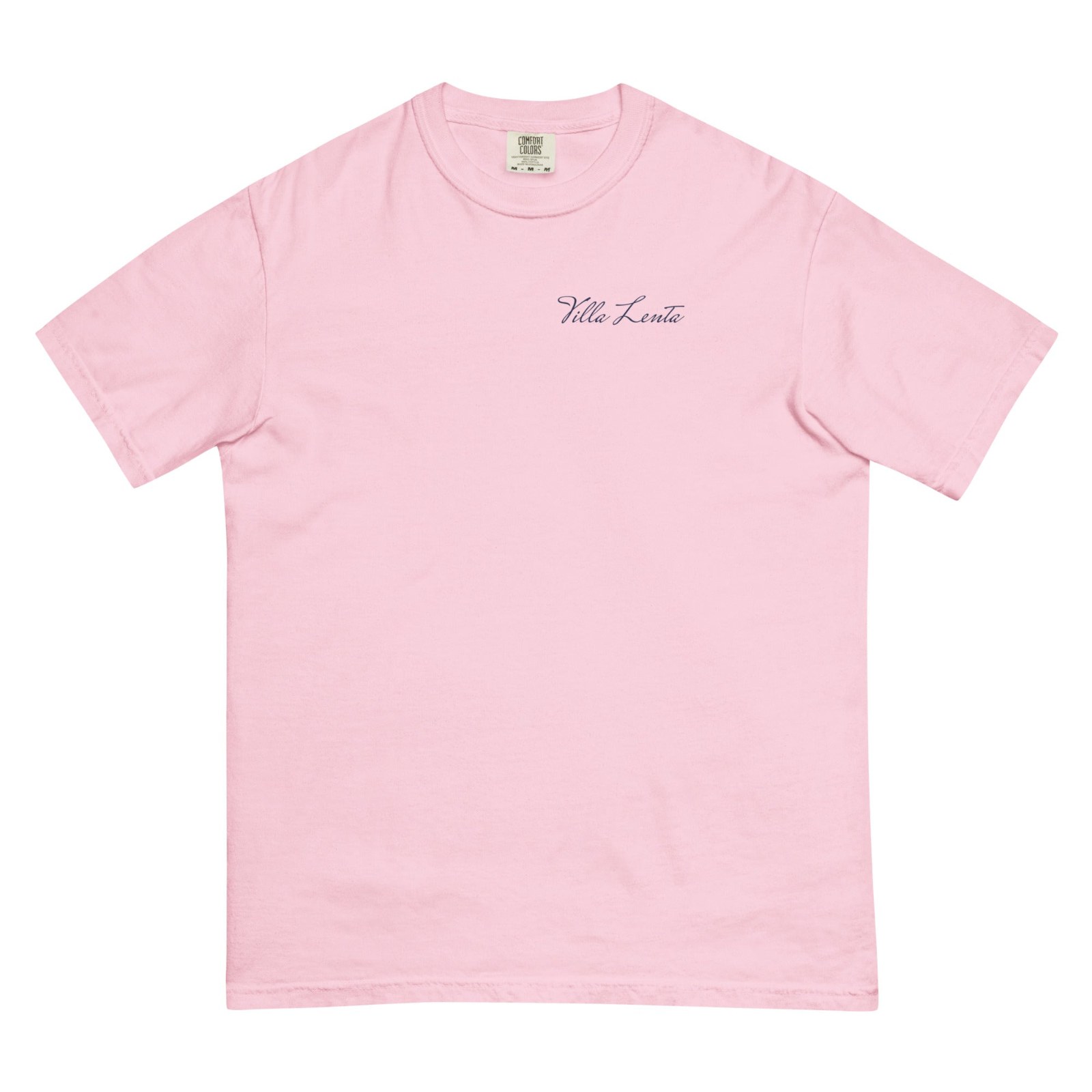 Villa Lenta — T-shirt « Not rich. Just on holiday. », Rose