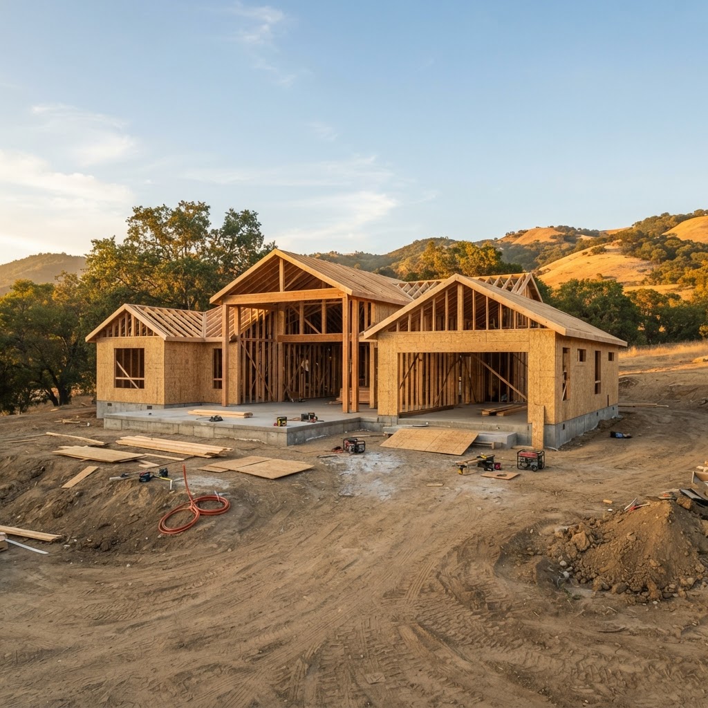 New home under construction by Gold Cal Construction