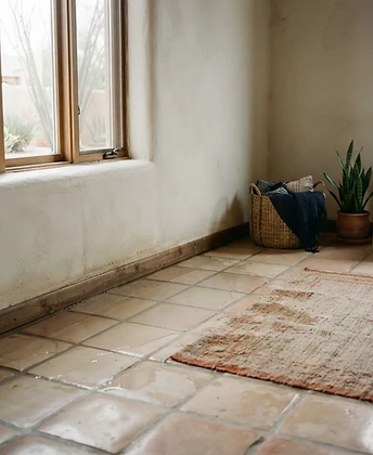 Water pooling on a residential floor near a wall, an example of interior water damage