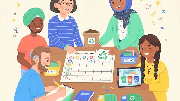 Preschool Recycling Lesson Plan: Weekly Sustainability Grid — preschool recycling lesson plan