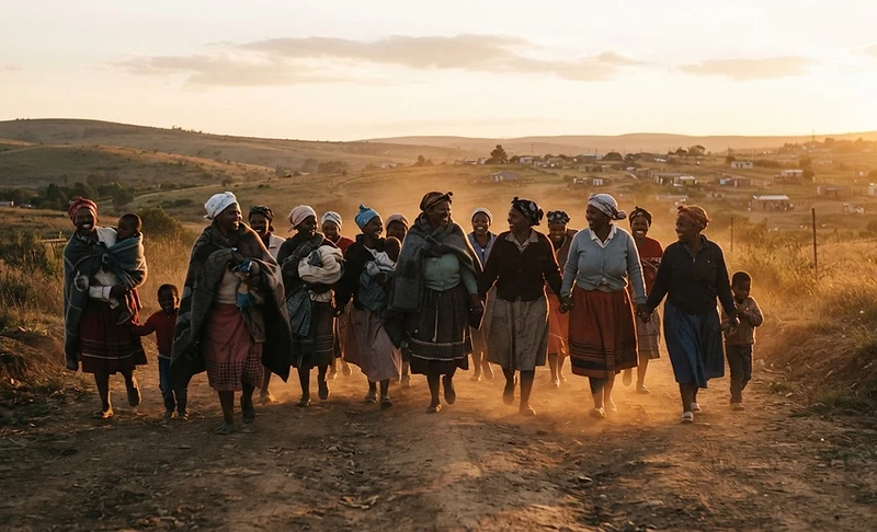 A community walking together toward hope