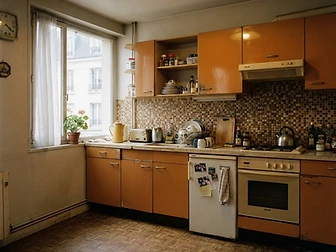 Cuisine sur-mesure vert sauge — avant travaux