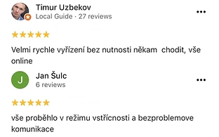 Recenze klienta na Google 1