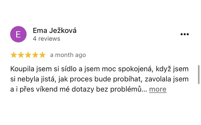 Recenze klienta na Google 6