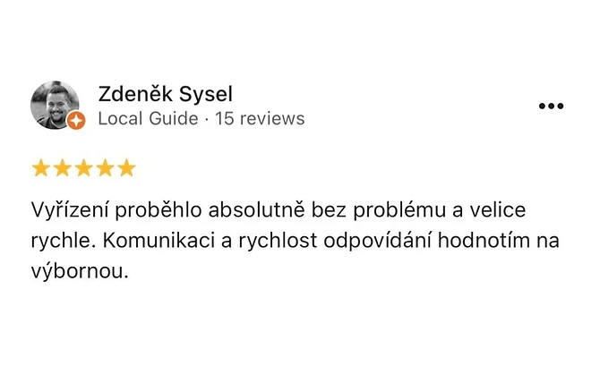 Recenze klienta na Google 4