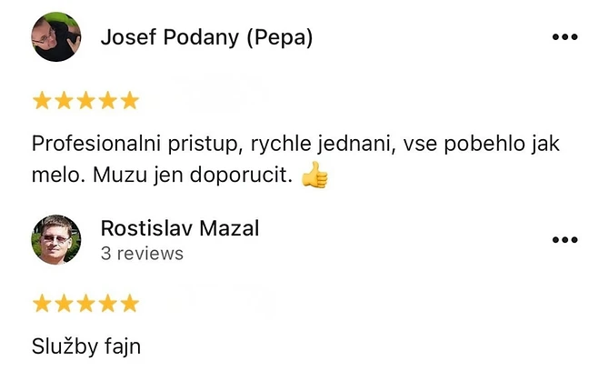Recenze klienta na Google 5