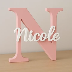 Letra 3D com Nome em Script