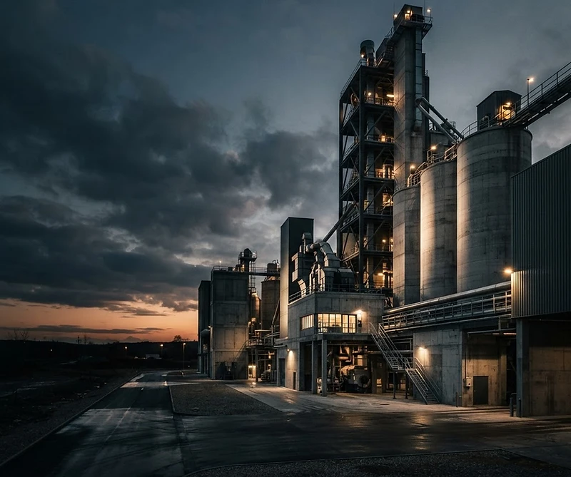 Installations industrielles au crépuscule