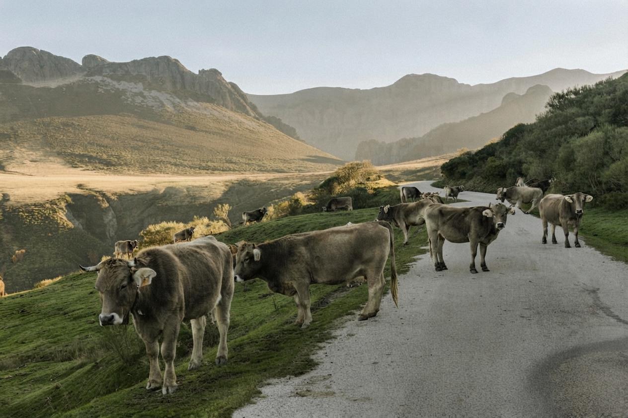 Ganado en el Parque Nacional de los Picos de Europa