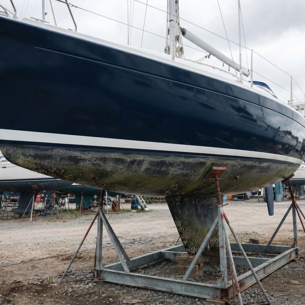 Unterwasserschiff Antifouling – vorher