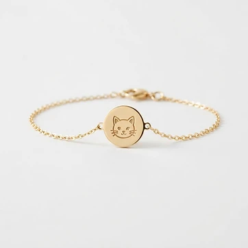 Cat Face Bracelet — personalized cat jewelry by KittyRing