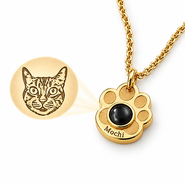 Paw Print Projection Necklace — personalized cat jewelry by KittyRing