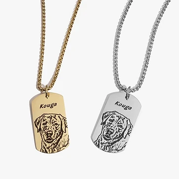 Pet Face Tag Necklace — Dog Edition — personalized cat jewelry by KittyRing