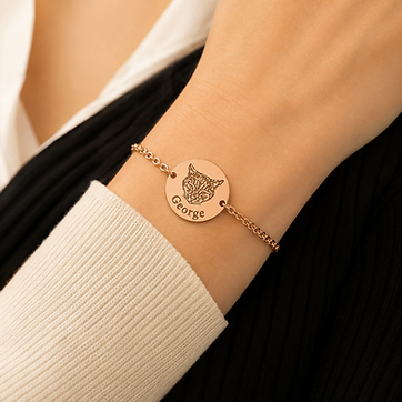 Rose Gold Cat Face Bracelet — personalized cat jewelry by KittyRing