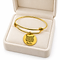 Personalized Cat Bangle Bracelet — Gold view 2