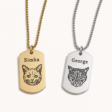 Pet Face Tag Necklace — 2 Colors — personalized cat jewelry by KittyRing