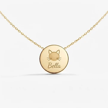 Cat Face Necklace — personalized cat jewelry by KittyRing