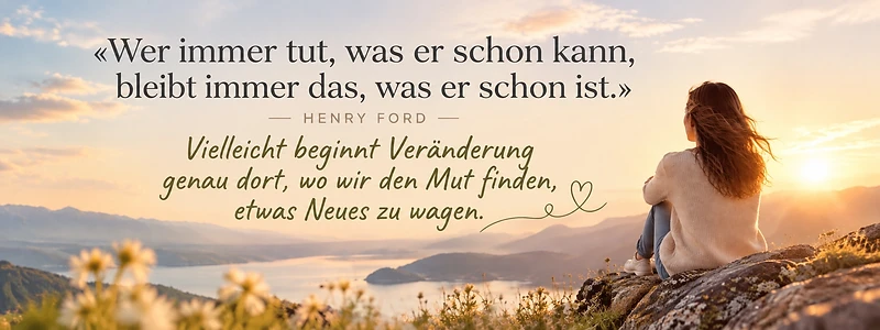 Henry-Ford-Zitat auf Sonnenuntergangs-Banner