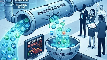 Recurring revenue analytics and subscription billing dashboard displayed on a laptop screen