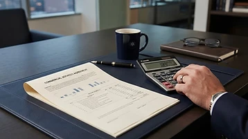 Commercial contract document with pricing schedule and calculator