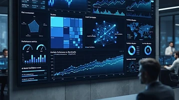 Professional AI-powered financial analytics dashboard with data visualizations