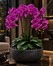 Objets & Fleurs — Cassis Noir permanent orchid composition