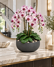 Objets & Fleurs — Moiré Ombre permanent orchid composition