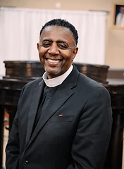 Pastor portrait in clerical collar