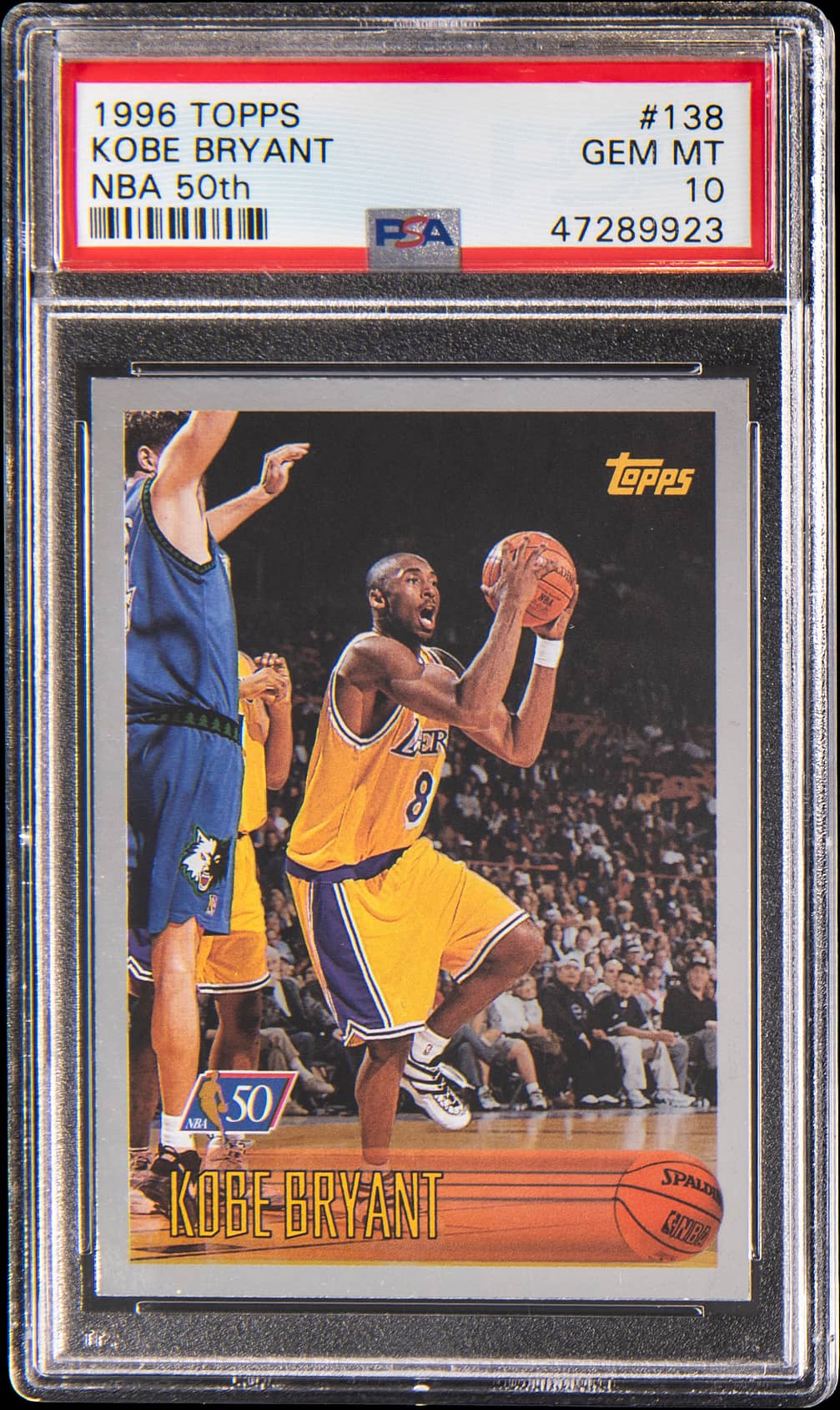1996-97 Topps NBA 50th #138 Kobe Bryant Rookie Card - PSA GEM MT 10