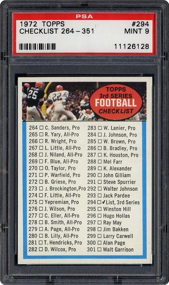 Third Series Checklist #294 card