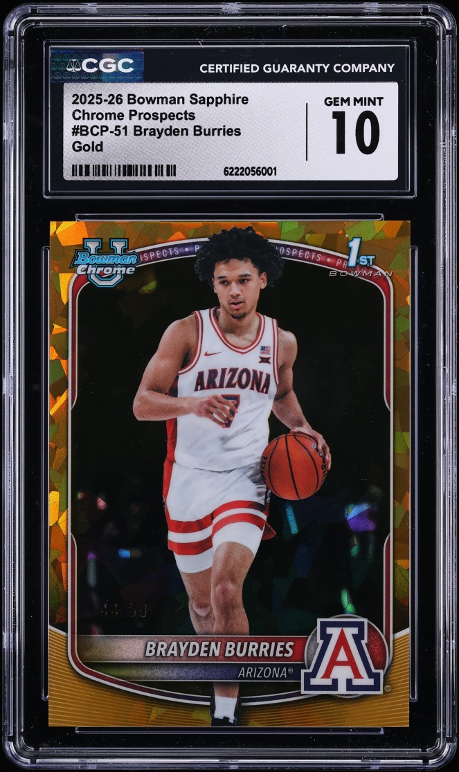 Brayden Burries rookie card