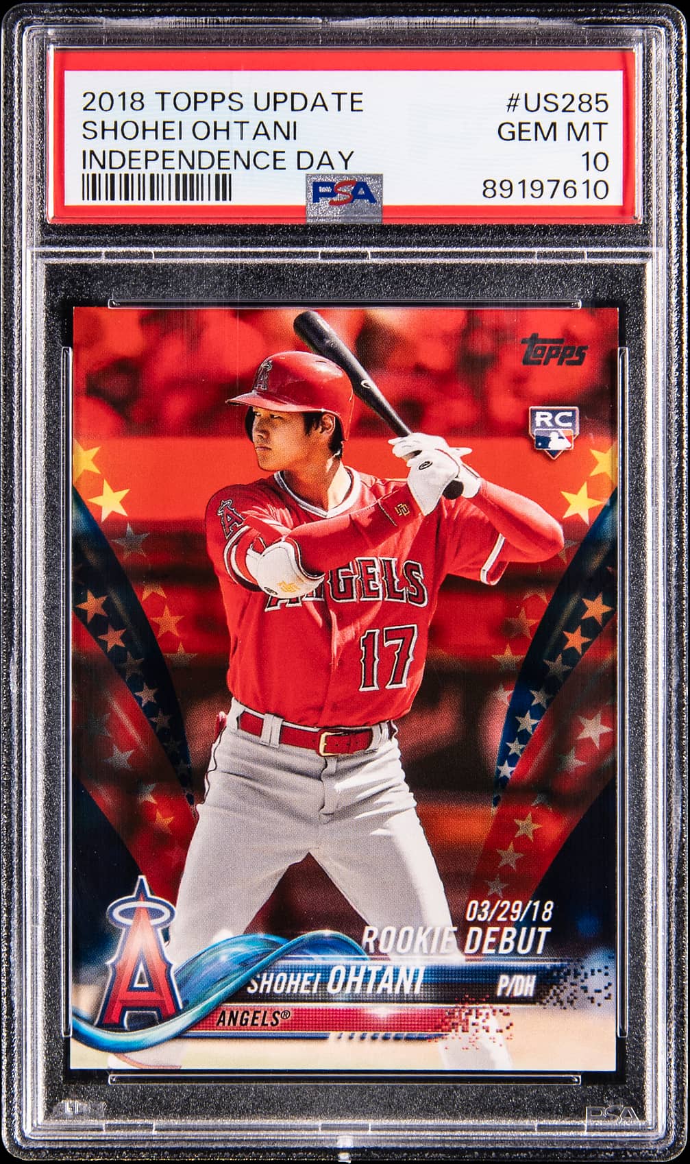 2018 Topps Update Independence Day Shohei Ohtani Rookie #US285 - PSA GEM MT 10