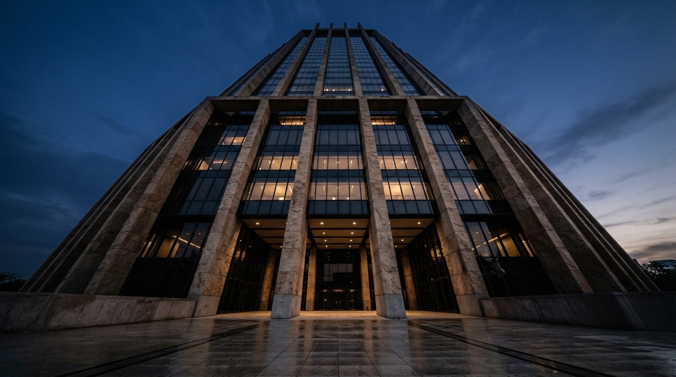Flagship Texas property at blue hour