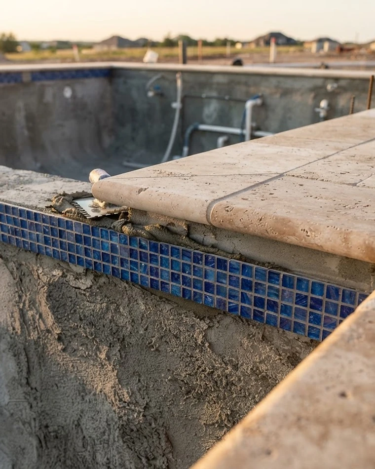 Craftsmanship and detail in custom pool construction