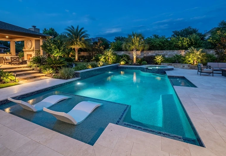 Custom gunite pool with premium features