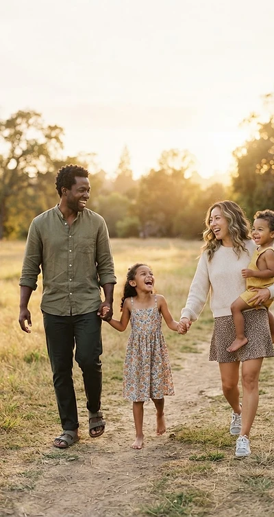 Family protected by affordable term life insurance coverage