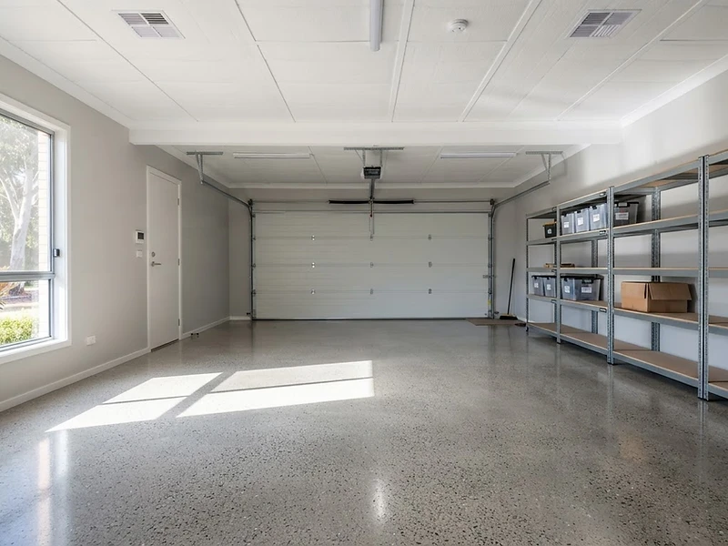 Clean empty Australian garage after rubbish removal in Adelaide