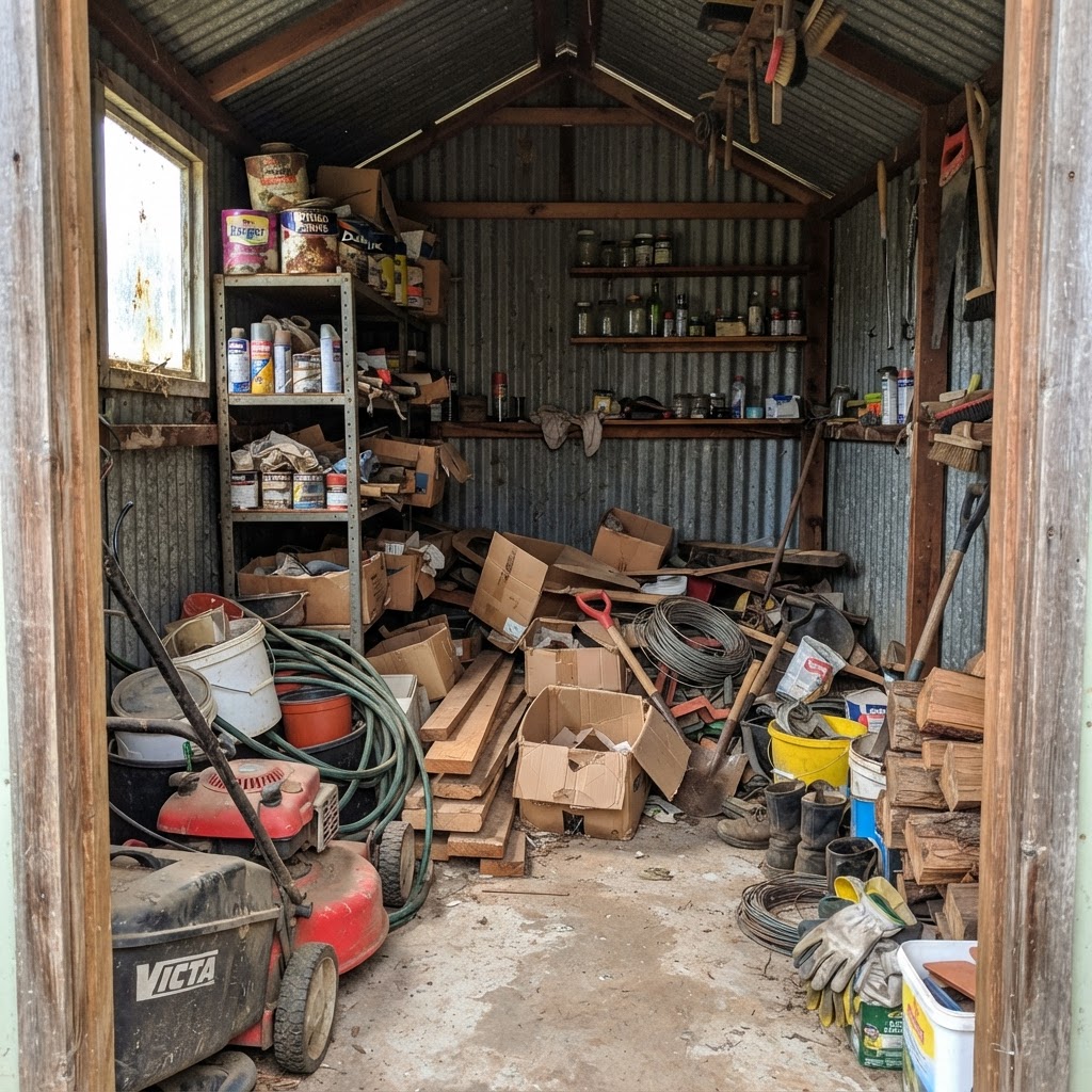Before rubbish removal - Shed Cleanout in Adelaide