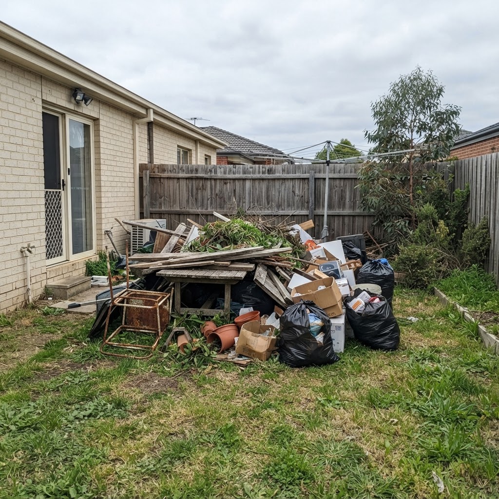Before rubbish removal - Backyard Cleanup in Adelaide