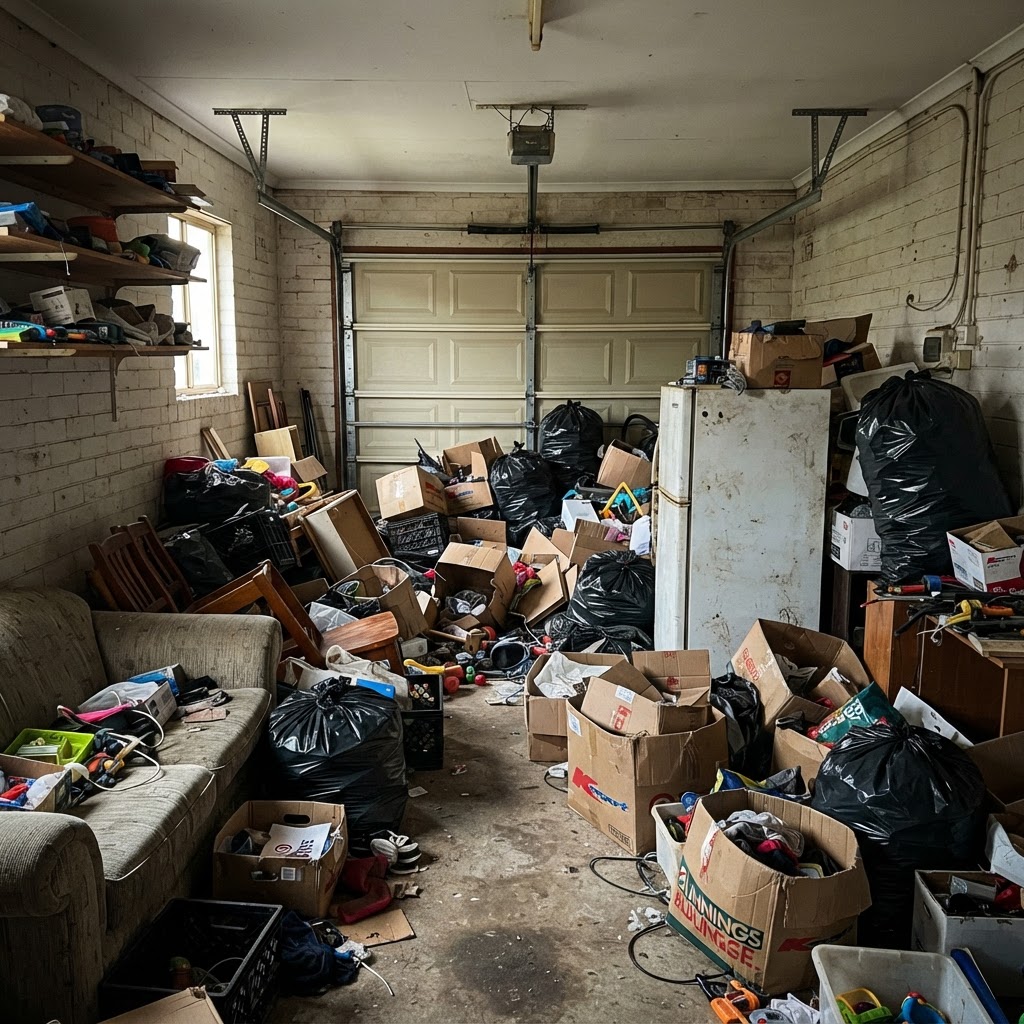 Before rubbish removal - Garage Cleanout in Adelaide