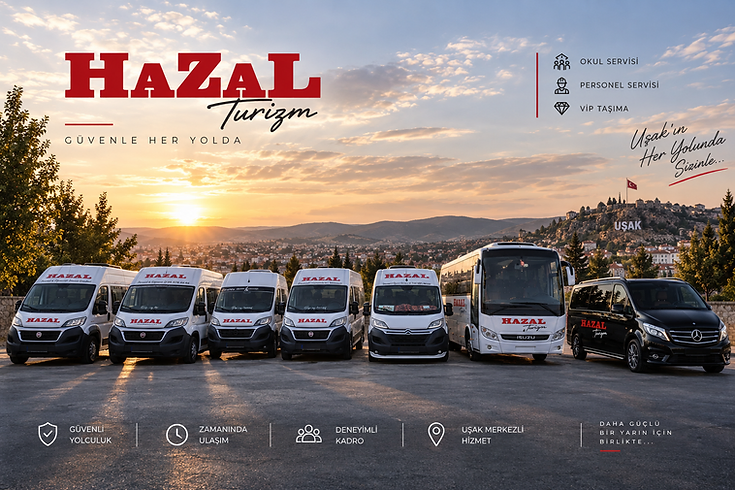 Hazal Turizm ile Uşak’ın her yolunda.