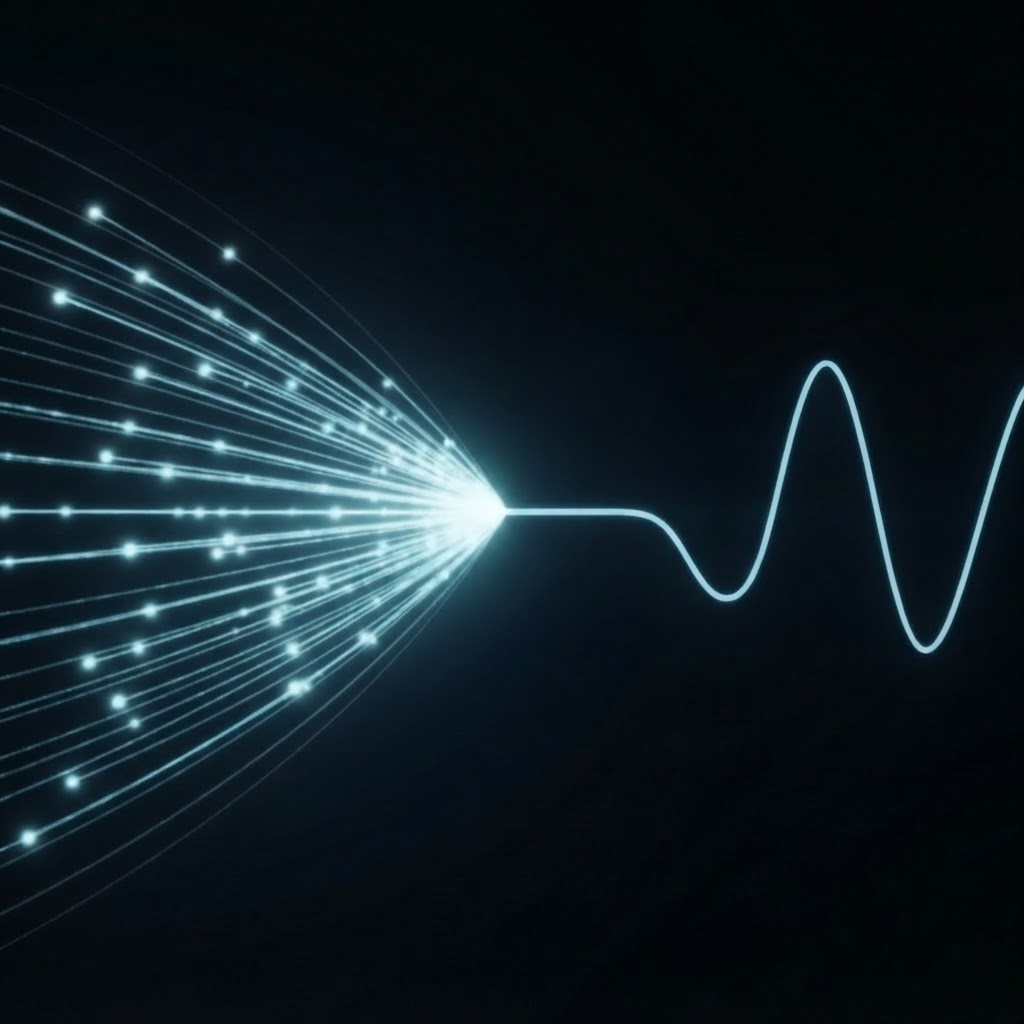 ULoop MDMS — particle stream aggregating into a sine wave