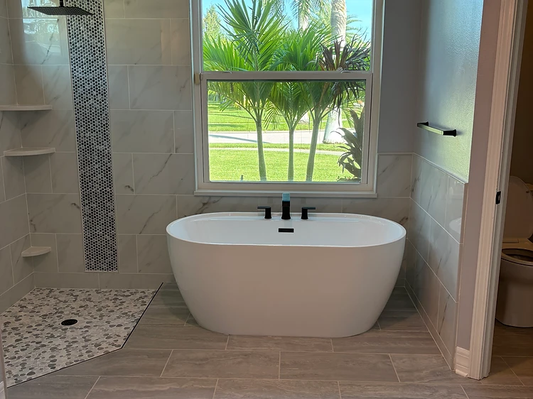 Modern Freestanding Tub Bathroom Design in Palmetto, FL