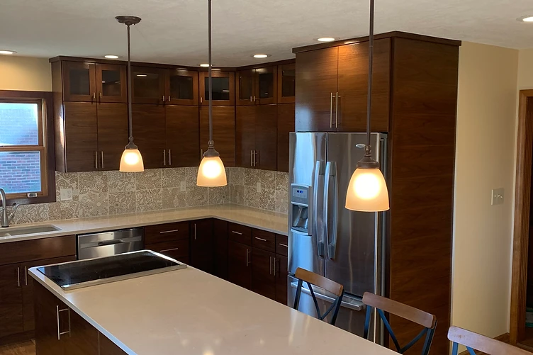 Master craftsman Dave Braughton at work on custom kitchen cabinetry