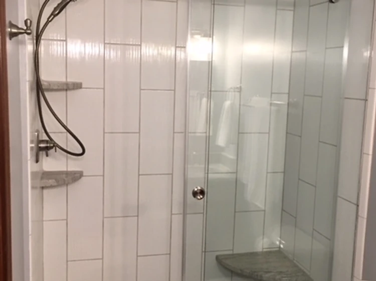Glass Door Tile Shower Renovation in Ruskin, FL