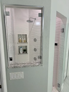 Framed Mirror Shower Bathroom Remodel in Ruskin, FL
