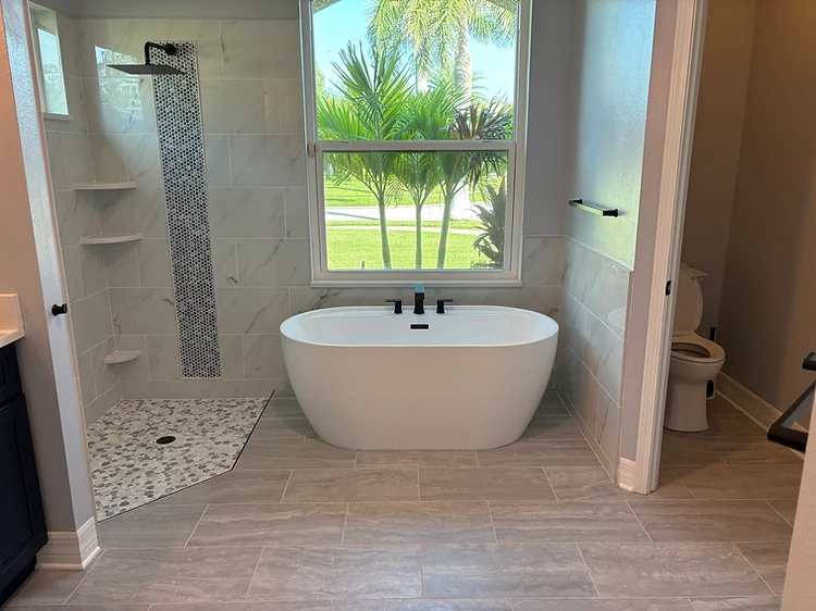 Spa Bathroom Tub Shower Renovation in Gibsonton, FL