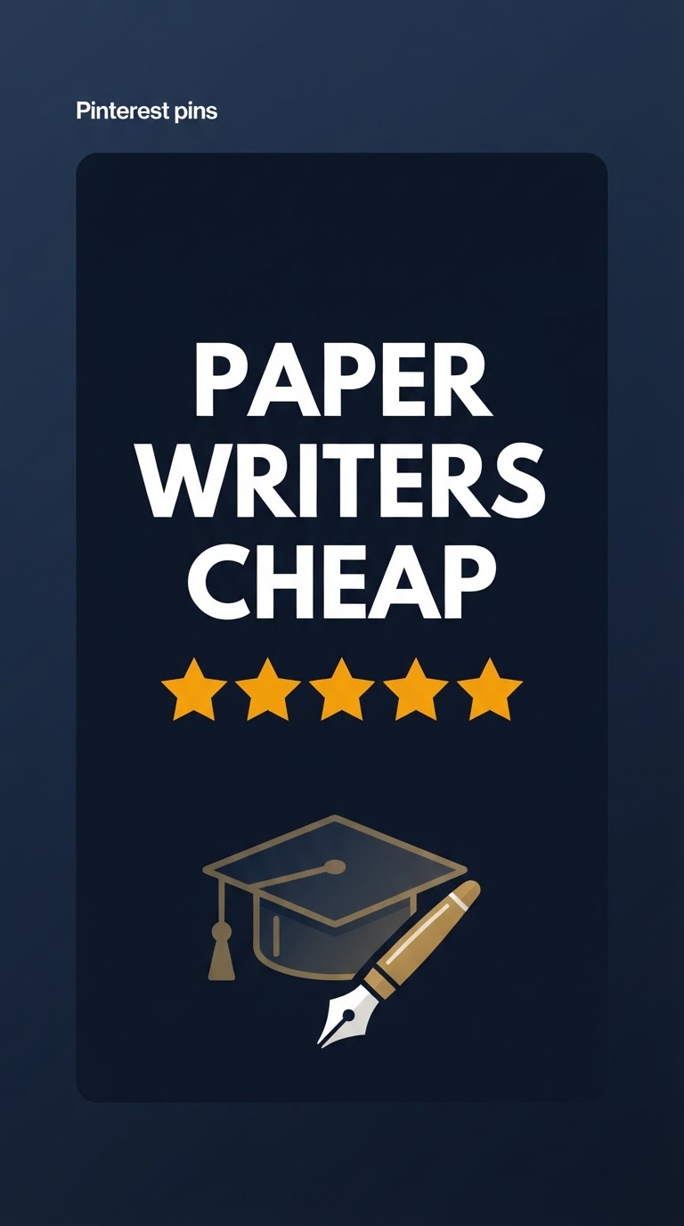 Paper Writers Cheap — vertical infographic with service ratings for Pinterest